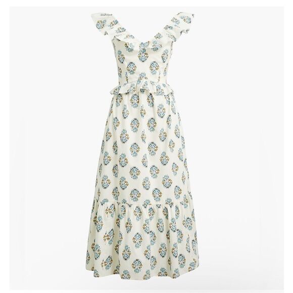 J. Crew factory ruffle midi dress 4 - Picture 14 of 14